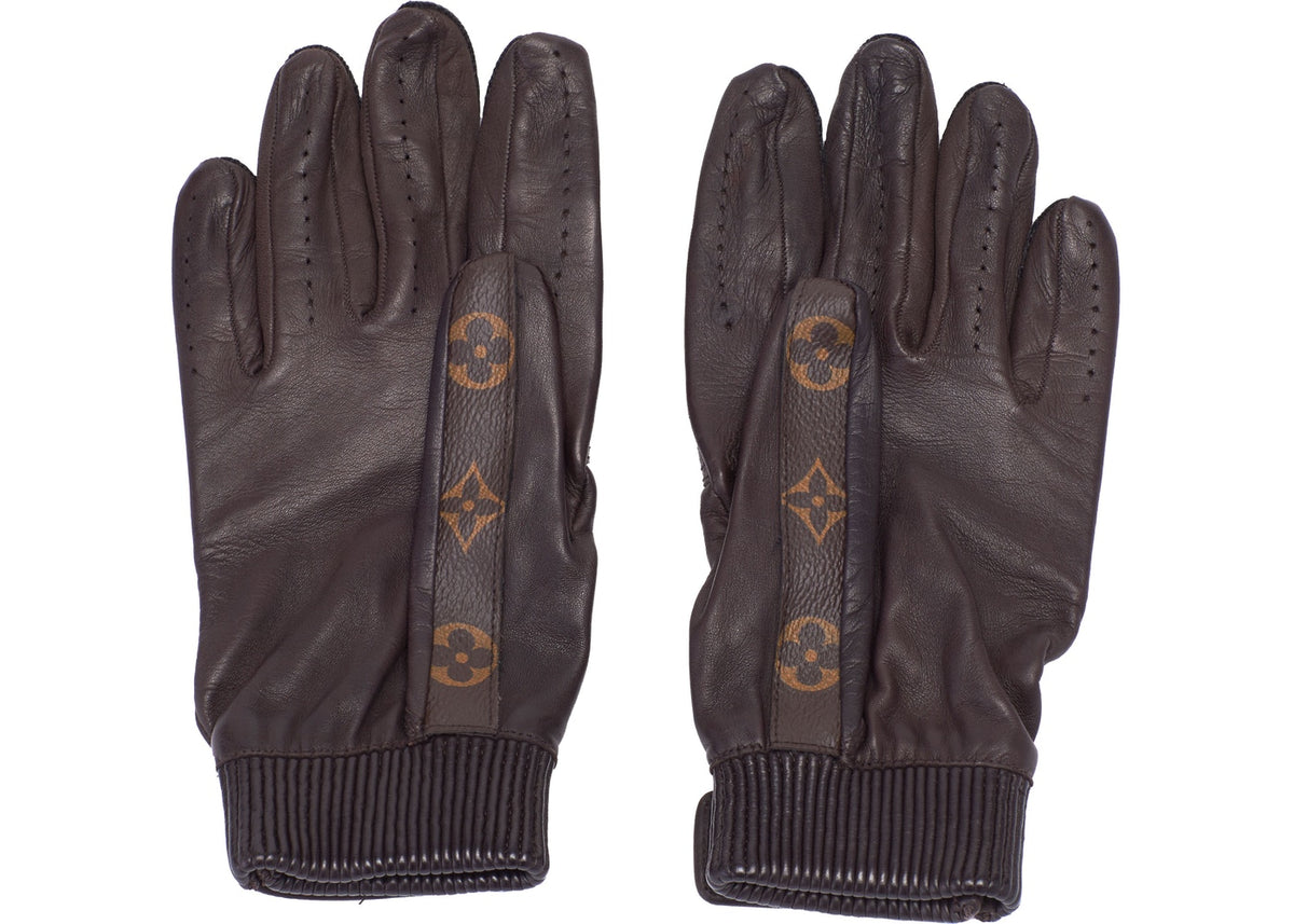 Louis Vuitton x Supreme Monogram Leather Baseball Gloves - Brown