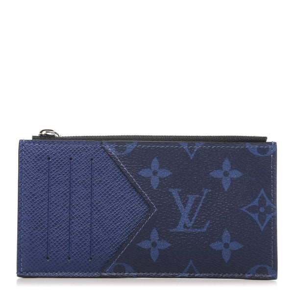 Louis Vuitton Taiga Blue Coin Card Holder Wallet